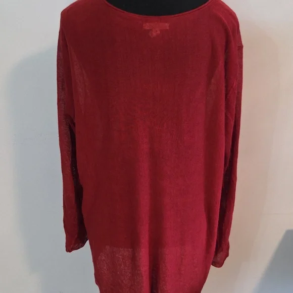 Eileen Fisher brick red linen tunic Sz M ( Oversized) - Picture 7 of 7